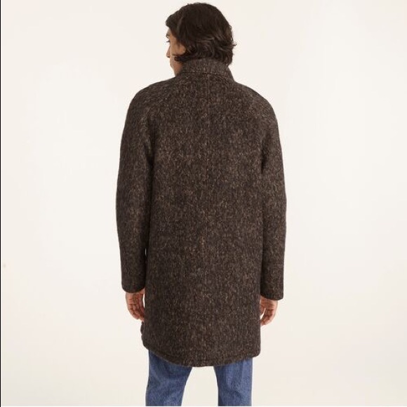 NWT J.Crew Ludlow Car Coat Jacket Italian Wool Blend Marled Khaki and Black 38s - Picture 4 of 7